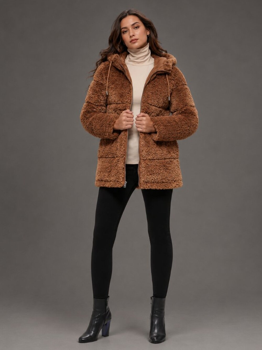 NWT Kenneth Cole Faux Mink Style Coat